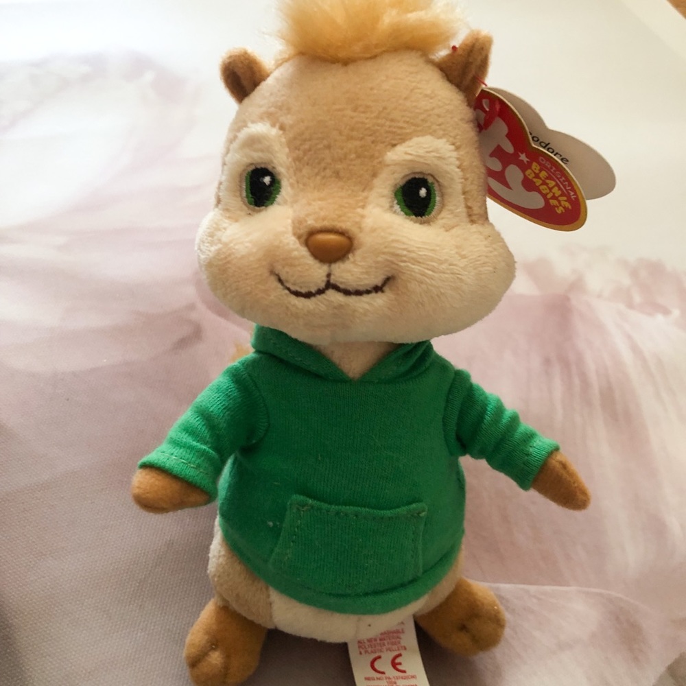 Alvin and chipmunks beanie babies green hoodie
